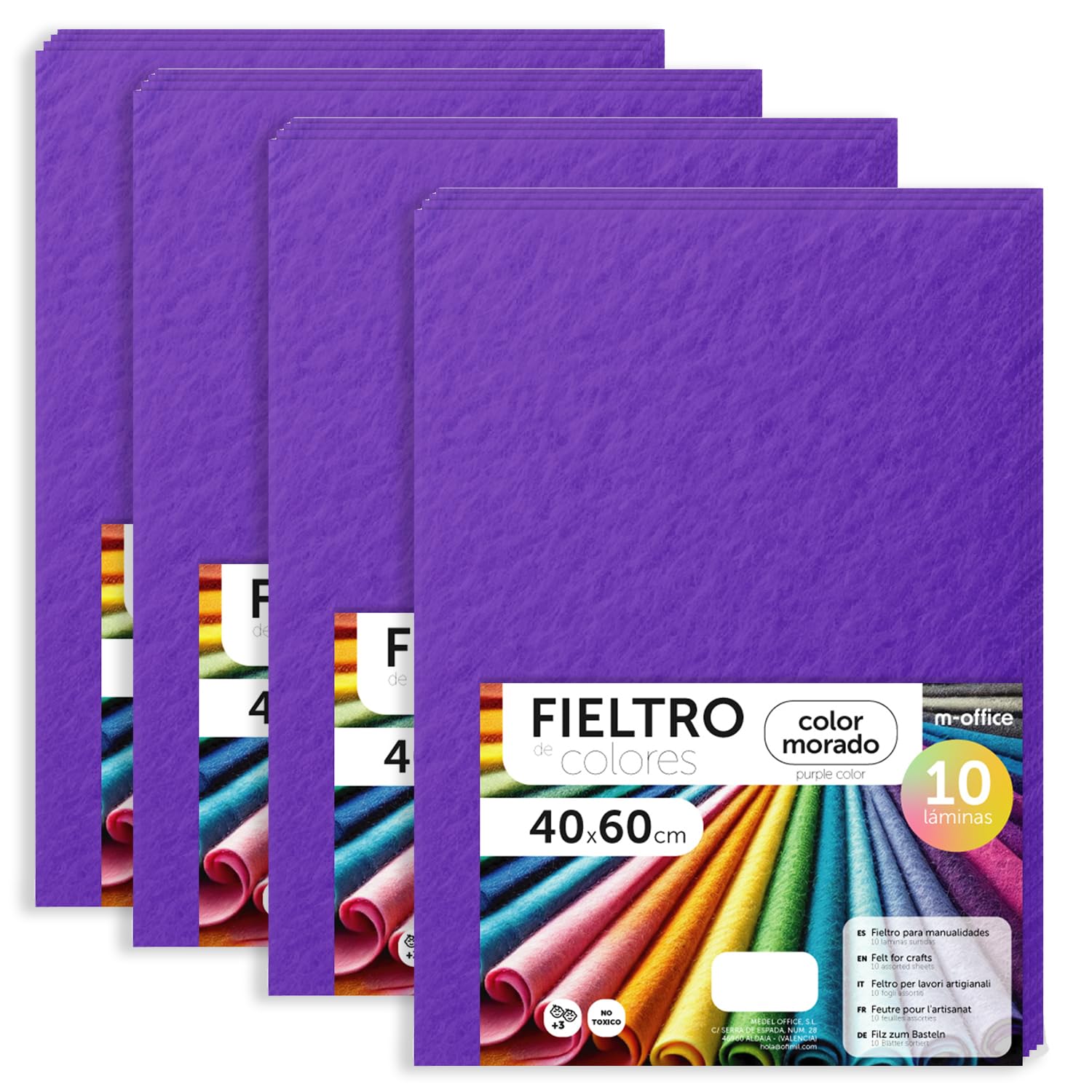 Fieltro para Manualidades, Fieltro de Colores, Suave y Flexible, Material para Costura, Telas Patchwork, Ideal para proyectos DIY, artesanía o decoración, 20x30cm - m-office (rojo, 10 uds) — view 61