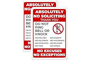 No Soliciting Sign for Home and Business, 2-Pack