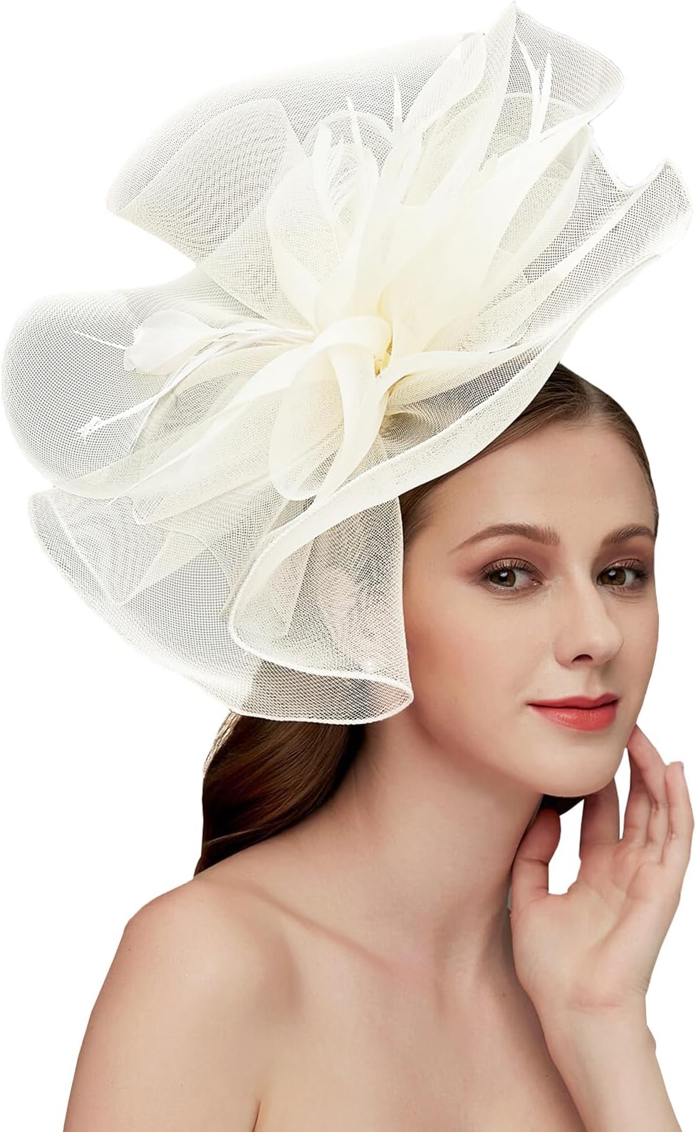 Women's Fascinators Hat for Women Tea Party Headband Wedding Cocktail Flower Mesh Feathers Hair Clip