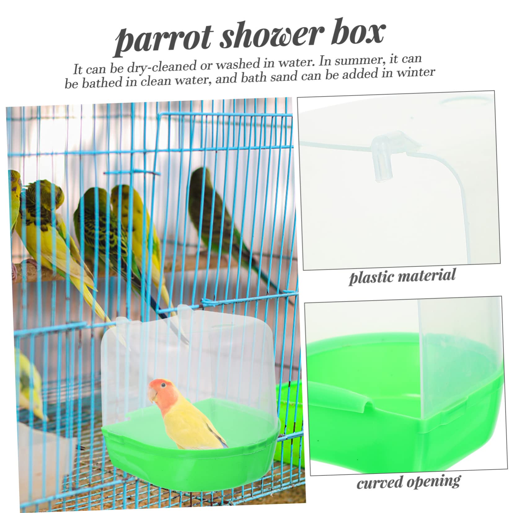 Mipcase 4pezzi Box da Bagno per Pappagalli Plastica di Vaschette Sospese per Uccelli Colorate Facili da Appendere e Divertenti per La Pulizia degli Uccelli Domestici