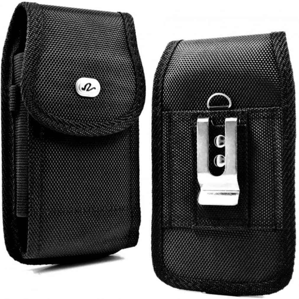 Rugged Case Phone Belt Clip Compatible with Samsung Galaxy S24 Ultra Model - Holster Canvas Cover Protective Pouch