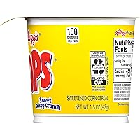 Vista 5 de Corn Pops Taza de cereales Cold Breakfast, 8 vitaminas y minerales, una sola porción, original, taza de 1.5 onzas (1 taza)