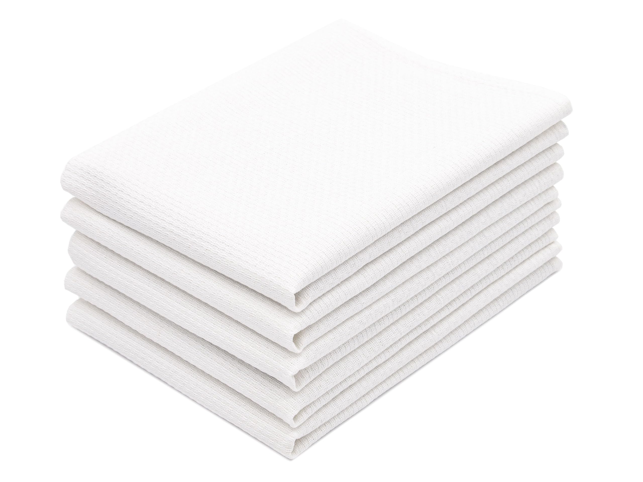 ZOLLNER 5 Trapos de Cocina algodón, 50x75 cm, Blanco