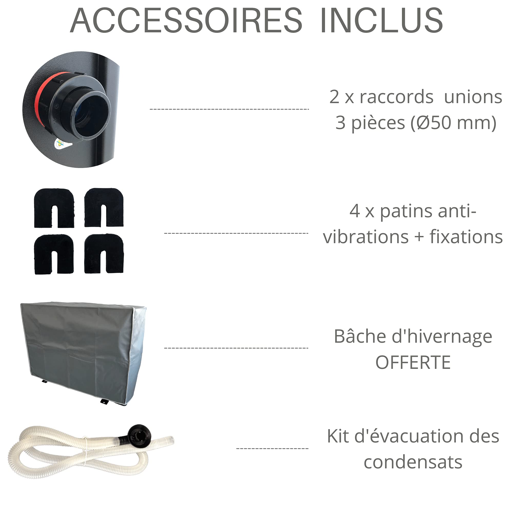 Pompe à Chaleur Piscine Full Inverter Arroka X-Full Inverter 50 60 m3 WiFi R32 COP>10
