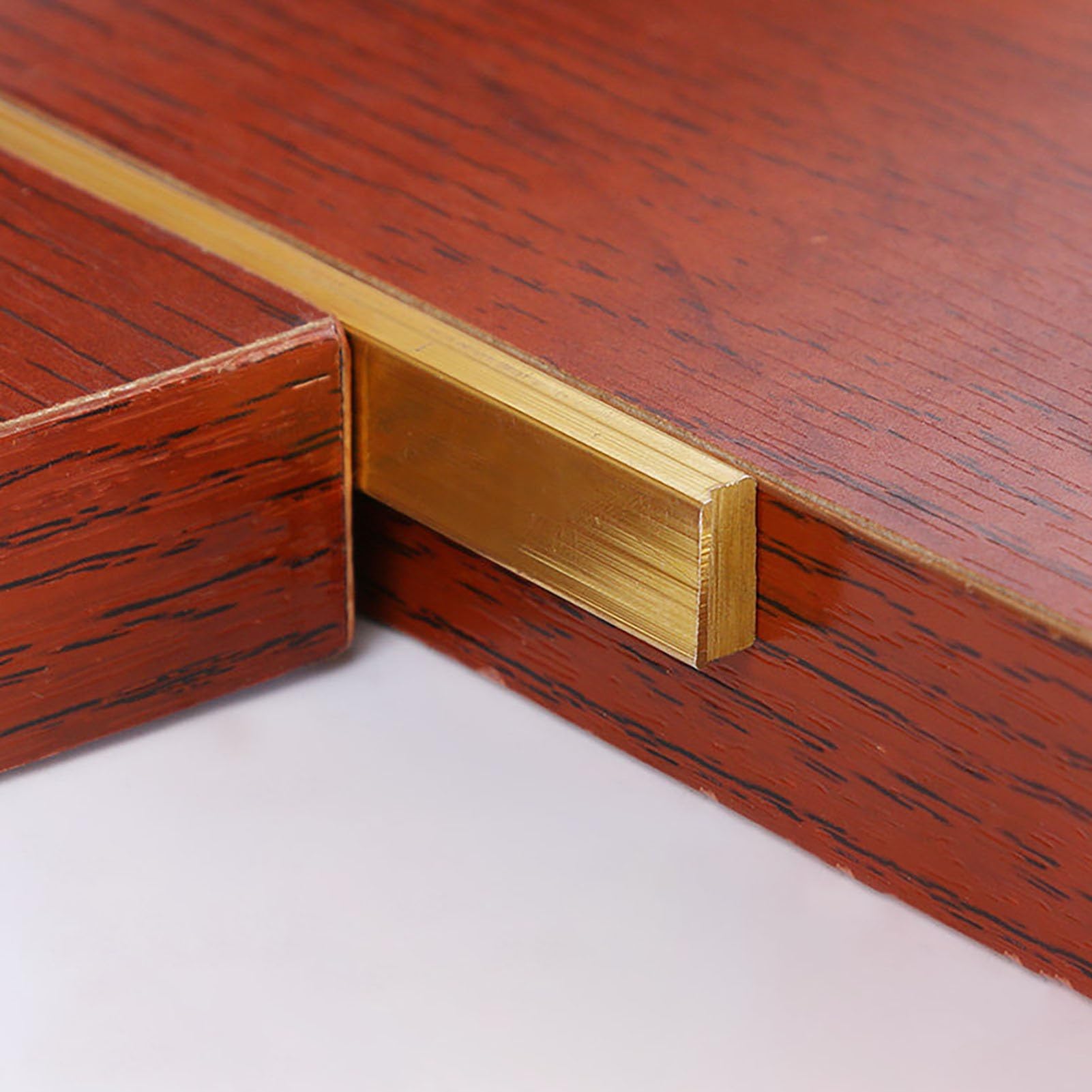 Perfil de Transición para Suelo Perfil de Transición de Latón Macizo Pulido Ultra, Remate de Borde de Escalera En Oro Satinado, Perfil de Relleno para Juntas de Suelo.(5mmx20mm)