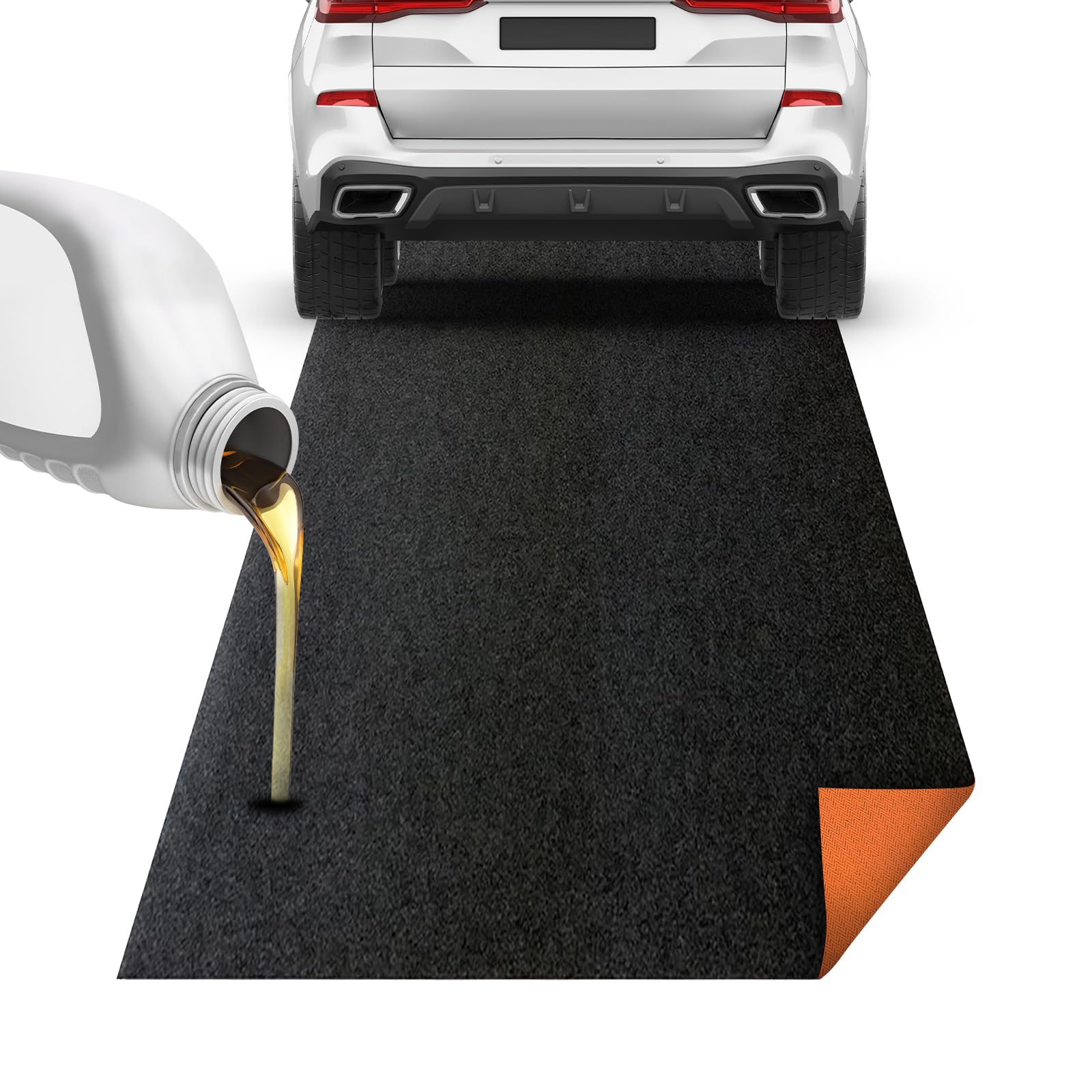 Öl Auffangmatte Garage Ölmatte 520X223CM Ölspritzmatte Öl Auffangmatte Garagenbodenmatte Keine Falten rutschfest Garagenbodenmatte Motorrad Matte Garage für Garage und Hof