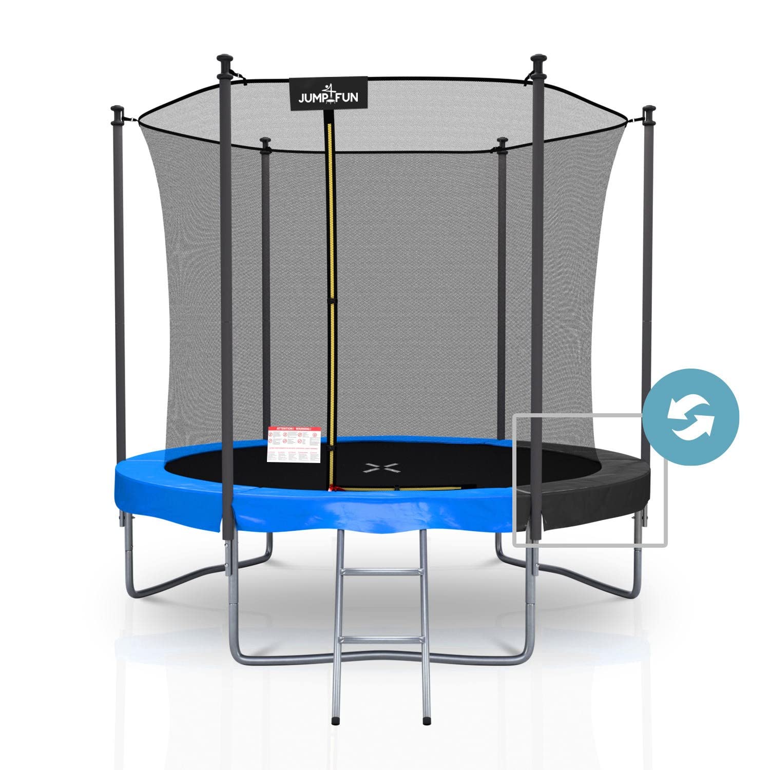 Trampoline extérieur Classique ø 244 cm- 8FT- Filet intérieur, Matelas de Protection réversible et Echelle