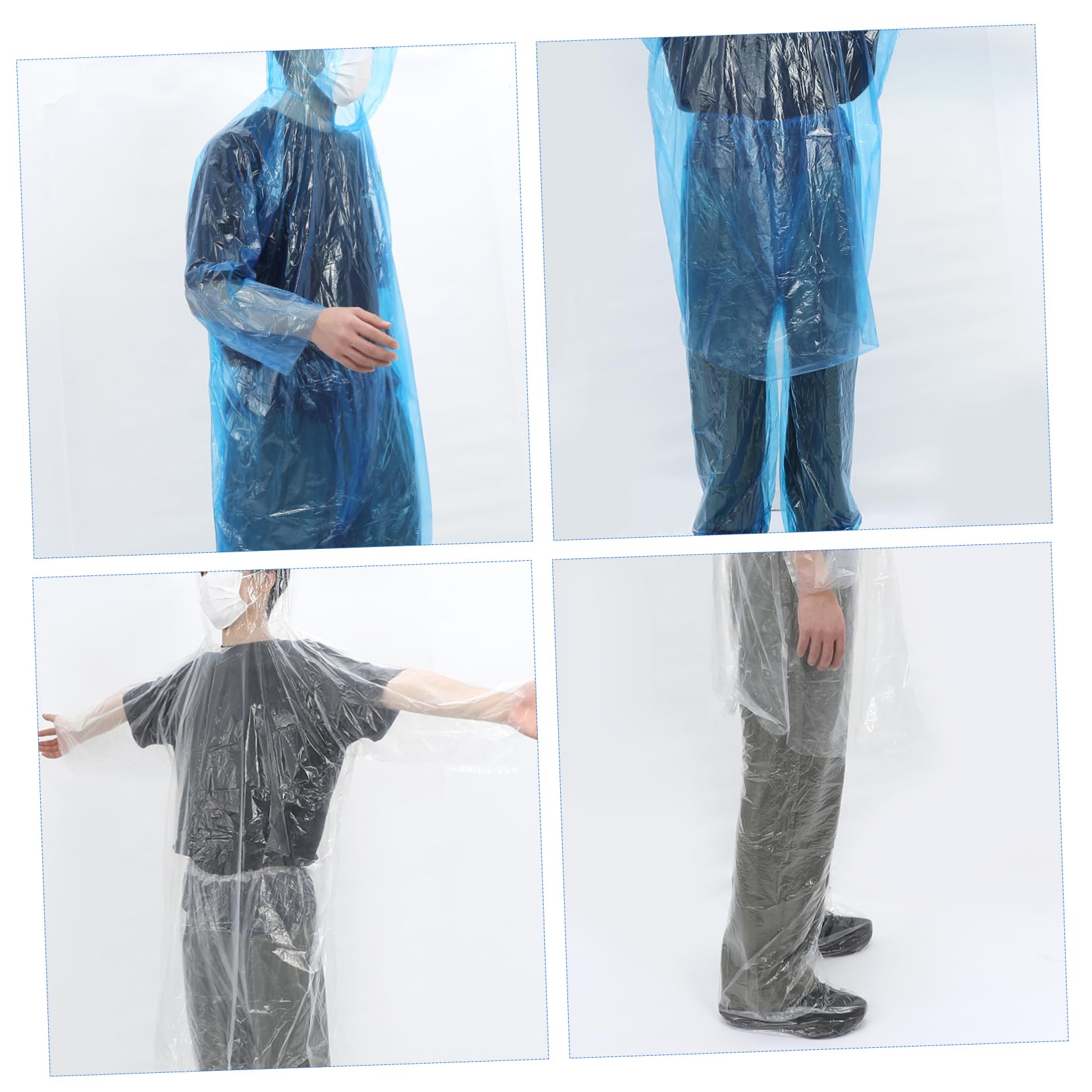 LIFKOME 10 Set Di Impermeabili Poncho Giacca Antipioggia Con Cappuccio Per Adulti Per Uomo E Donna Allaperto