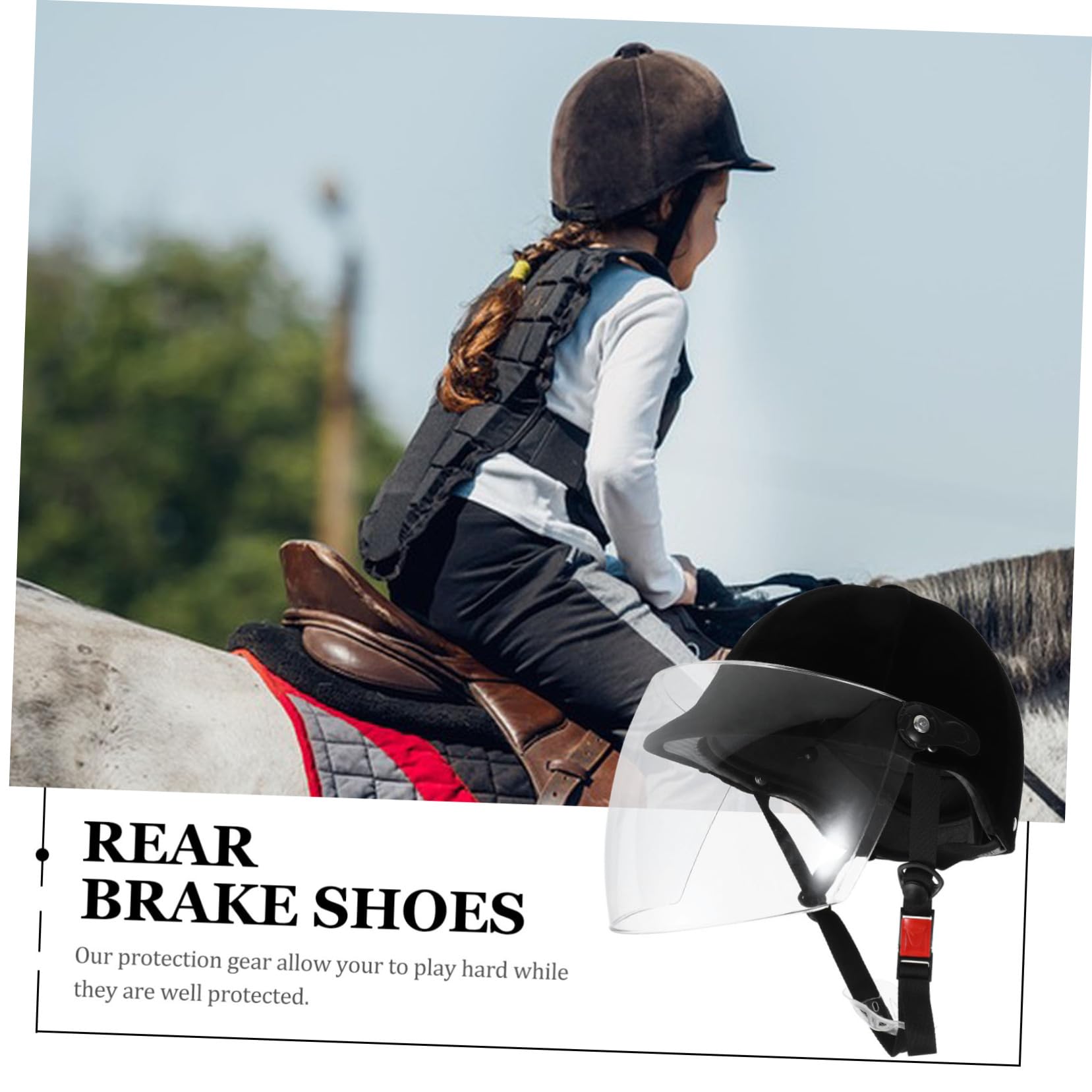 Casco Equitazione Ragazzi in Abs Nero, Regolazione a Rotella | Ventilazione ad Alto Flusso, per Toddler e Youth, Protezione Equestre per Uso Horse Riding