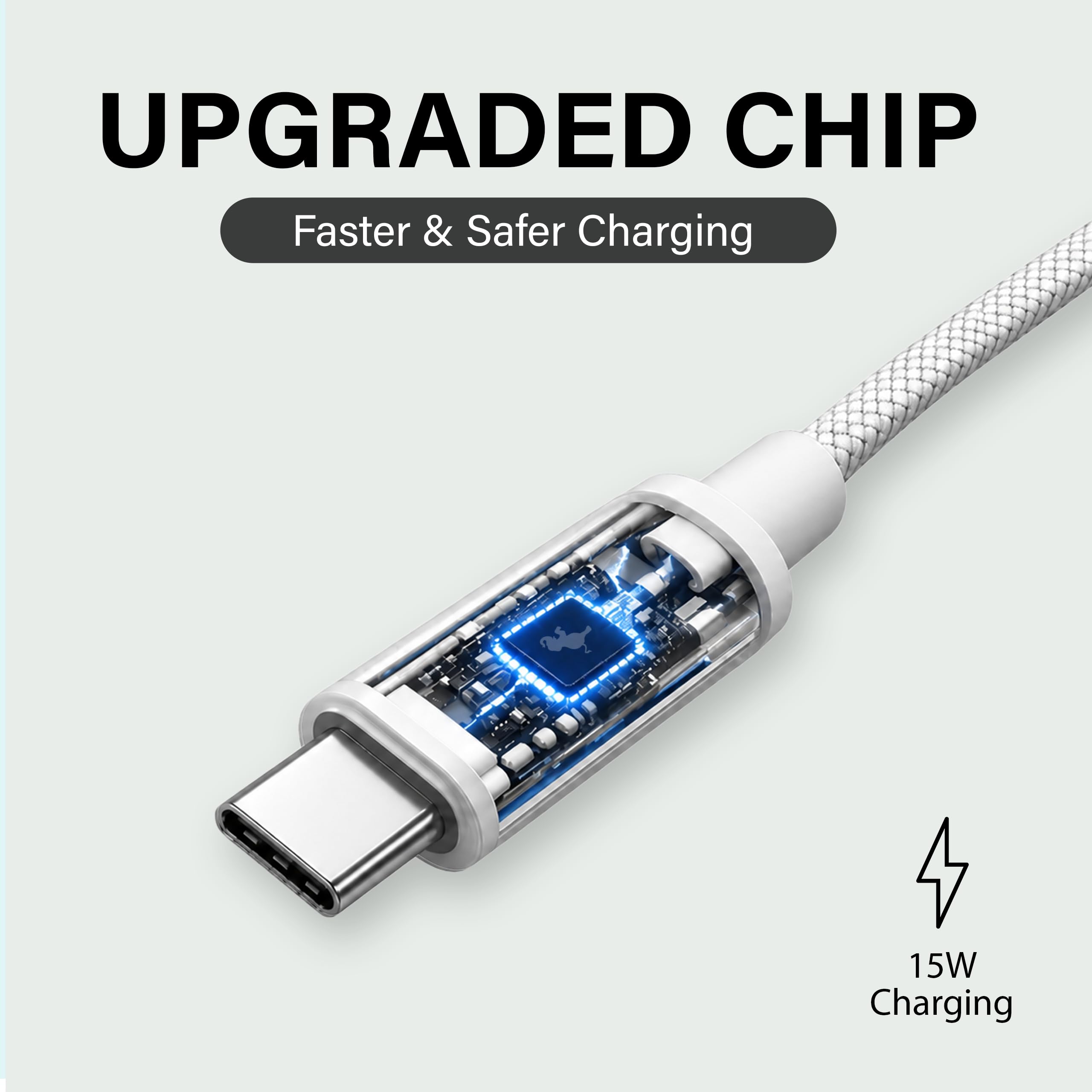 Nimble POWERKNIT Câble USB-A vers USB-C de 3 m, cordon de charge rapide
