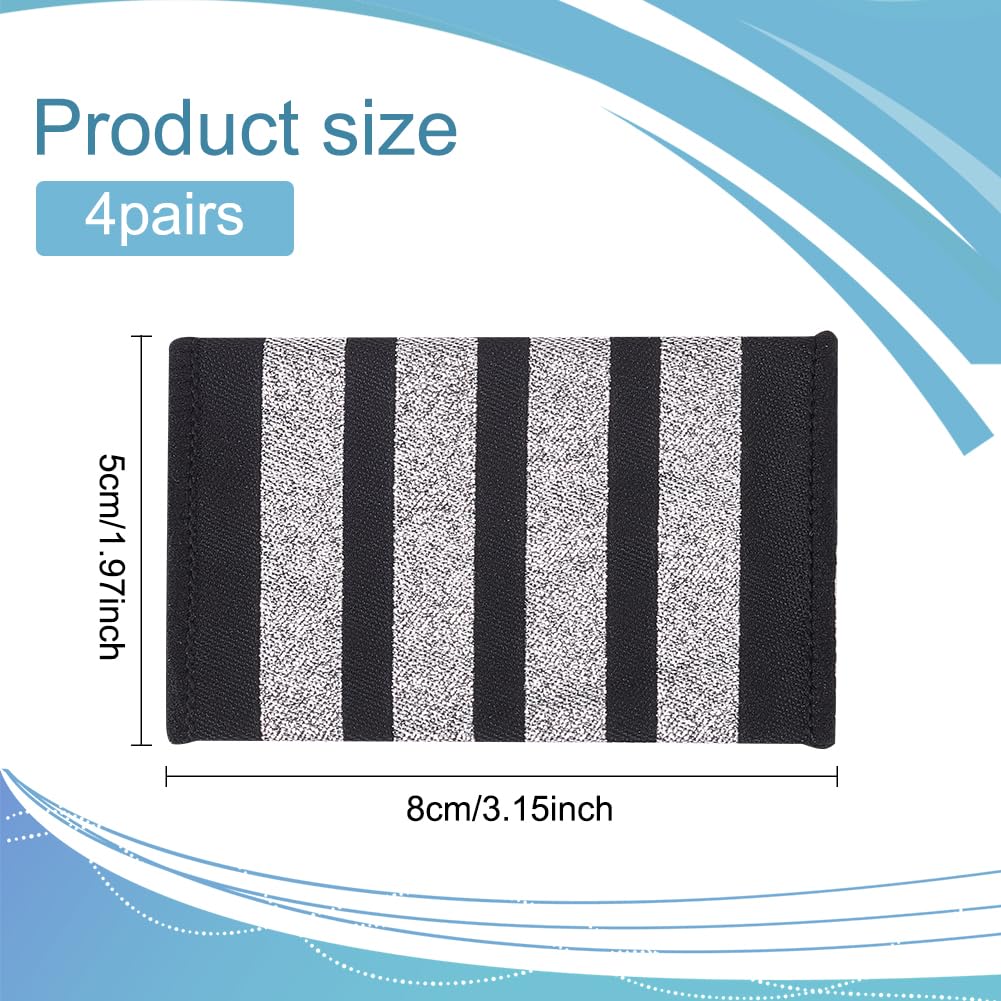 WEBEEDY Set 4 Paia Spalline Pilota Professionale - Con 4 Strisce Argentate Per Uniformi Aeronautiche - Foto 8