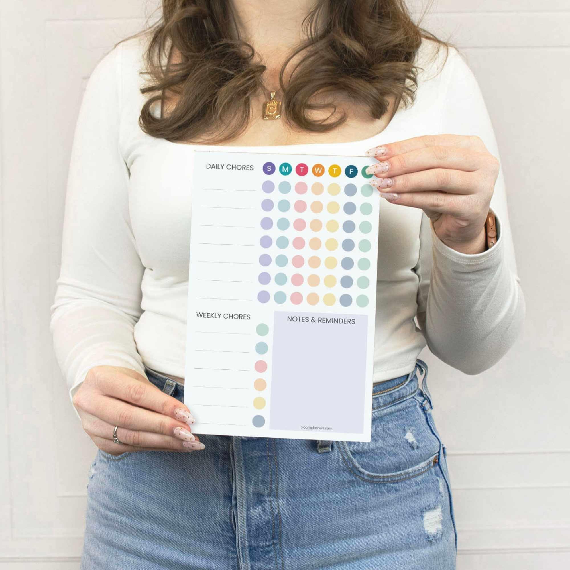 bloom daily planners Magnetyczna podkładka do planowania obowiązków – codzienny i tygodniowy tracker do śledzenia nawyków dla dorosłych, nastolatków, dzieci, organizer rodzinny i system nagradzania