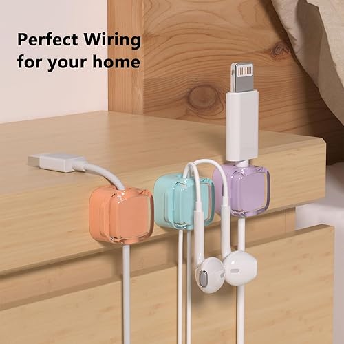 Miniatura 6 de Organizador de cables, organizador de clip, clip magnético para alambre, soporte de alambre autoadhesivo debajo del escritorio, gestión de cables,