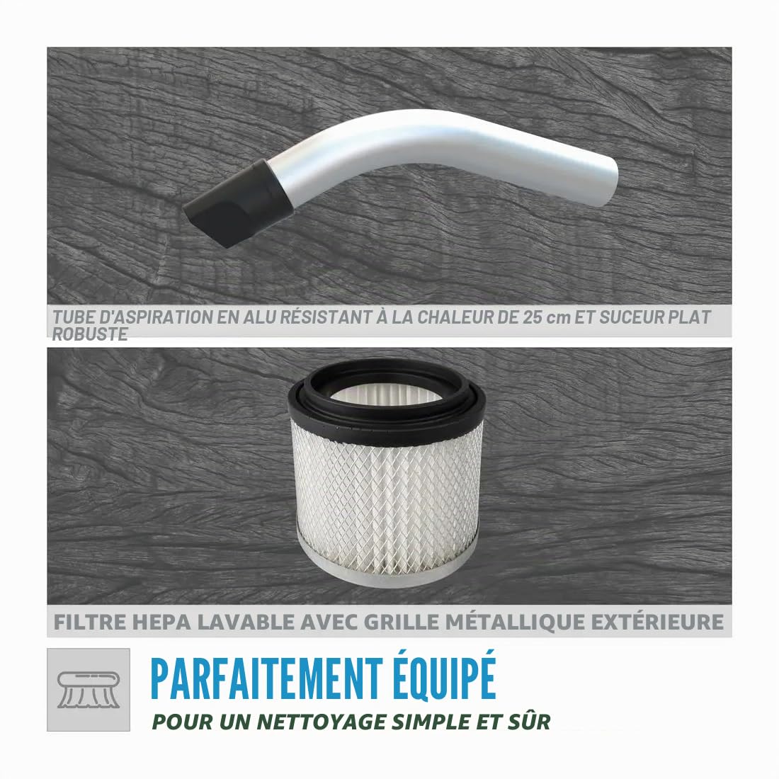 Güde Aspirateur à Cendres GA 4-600.1 17015, Aluminium, Plastique, Bleu, Noir, 600 W