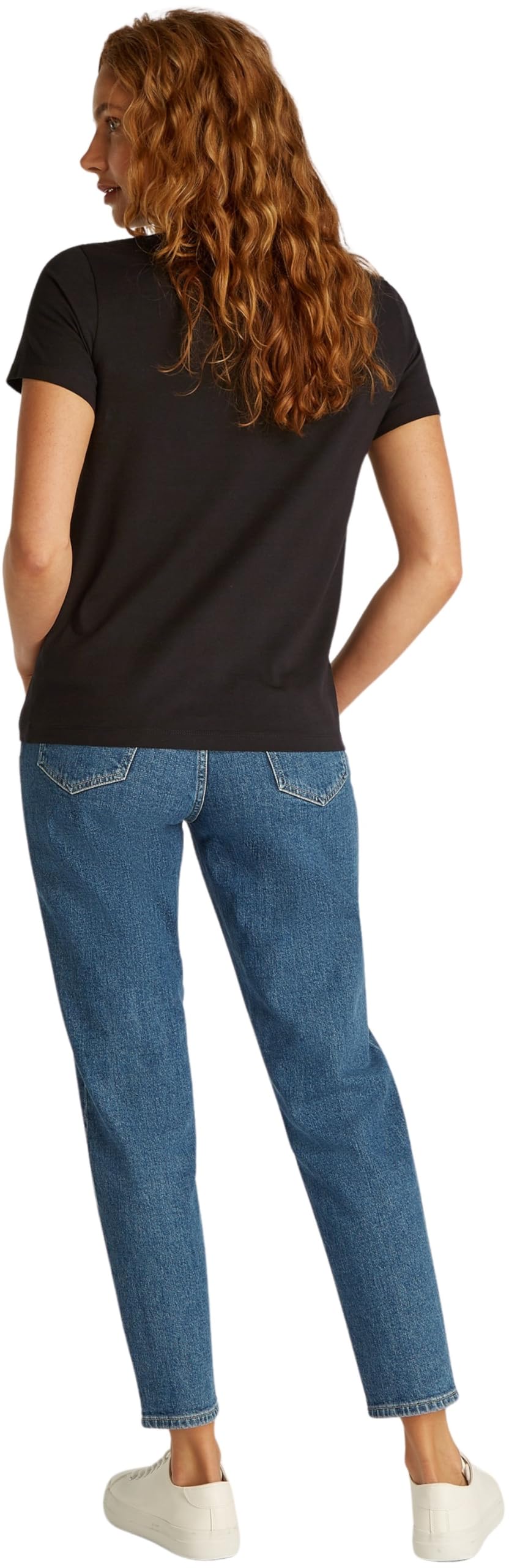 Calvin Klein Camiseta de Manga Corta Mujer Woven Label Regular tee de algodón