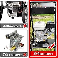 Vista 4 de 2400-2800PSI Pressure Washer Replacement Pump, 3/4" Shaft Horizontal Pressure Pump Replacement Power Washer Pumps for Power Washer