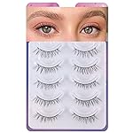 Lashes Eyelashes Natural Look, False Wispy Look 5 Pairs Soft Faux Mink 3D 6D Volume Fluffy Frihappy Fake 17-Understated