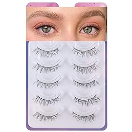 Lashes Eyelashes Natural Look, False Wispy Look 5 Pairs Soft Faux Mink 3D 6D Volume Fluffy Frihappy Fake 17-Understated