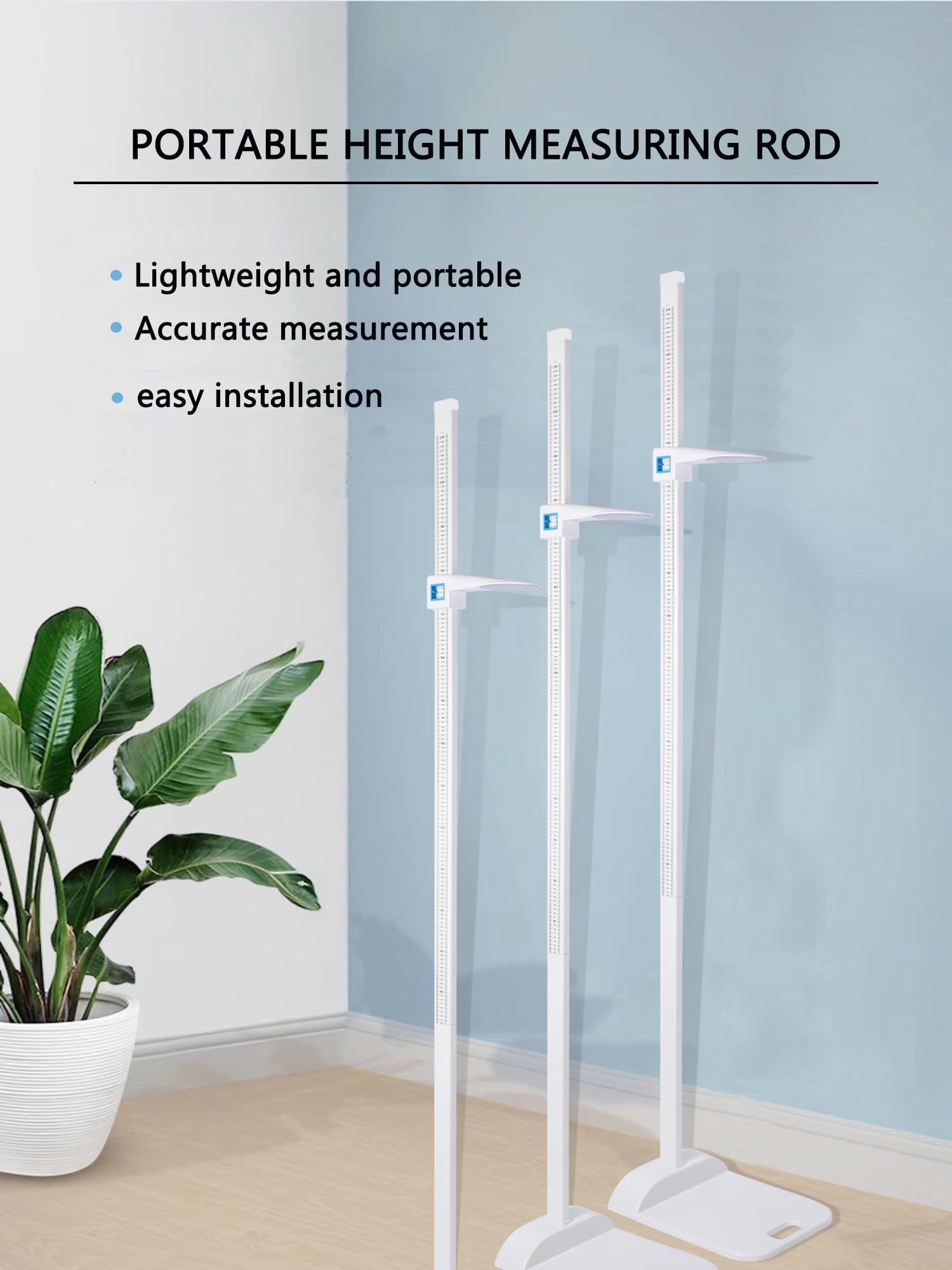 Medición de altura de aleación de aluminio, portátil, barra de medición de altura de 20-210 cm, unidad con cm y 8-82 cm para el hogar, oficina,