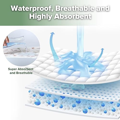 Vista 3 de haakaa Forro impermeable para cambiador, 100% algodón, suave y transpirable (1 unidad, 19.5 x 27.5 pulgadas, jardín vintage)