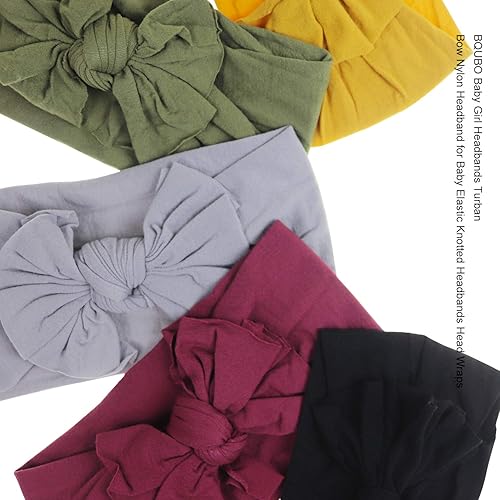 Miniatura 2 de DRESHOW BQUBO - Diademas de nailon para bebé, lazo para el pelo para niñas, recién nacidos, niños pequeños, accesorios para el cabello