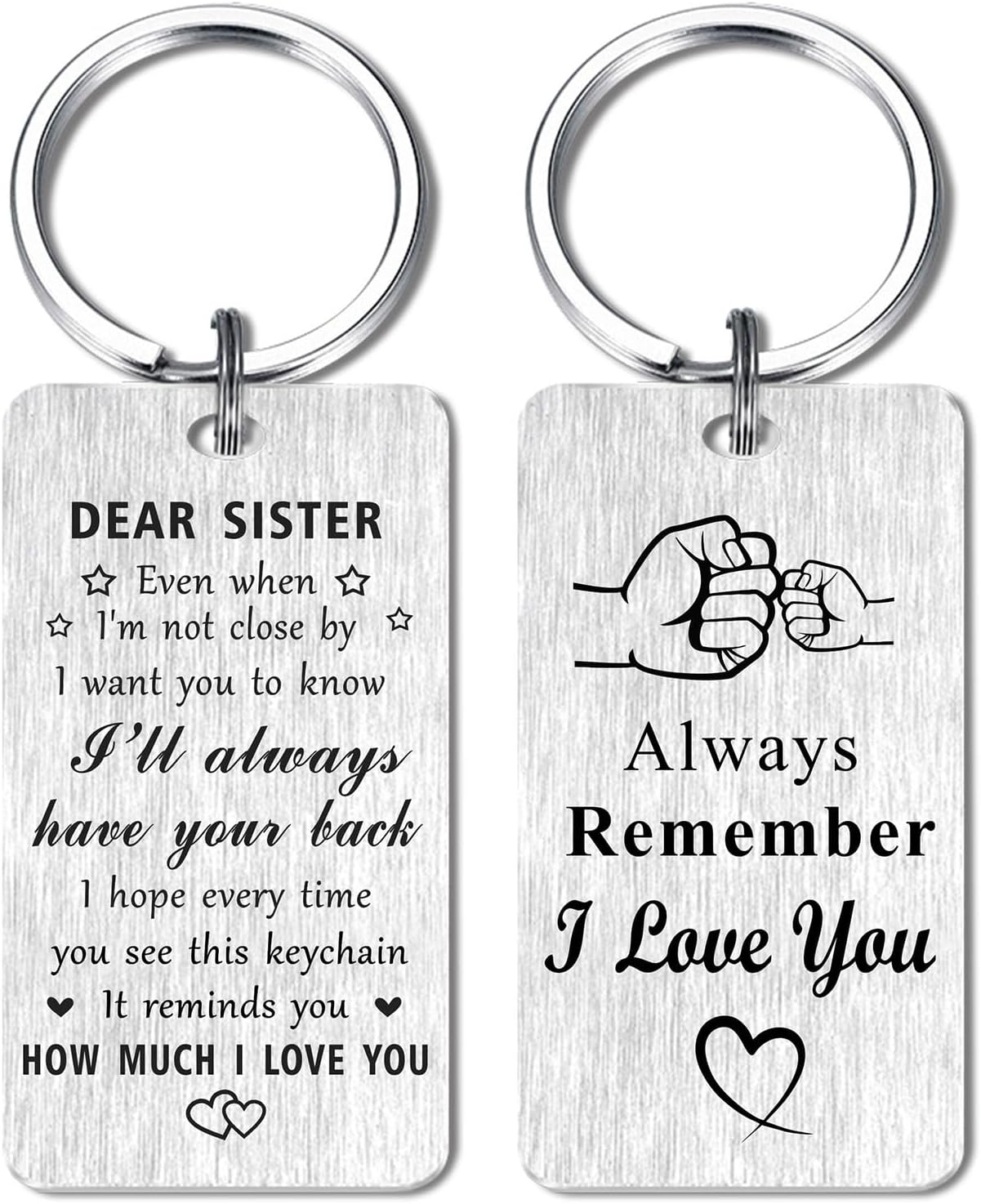Detalle Regalo Mujer Hermana Hija Llavero De Corazón En Acero Inoxidable - Con Mensaje Grabado, Regalo Para Amistad, Cumpleaños, Navidad My Hero