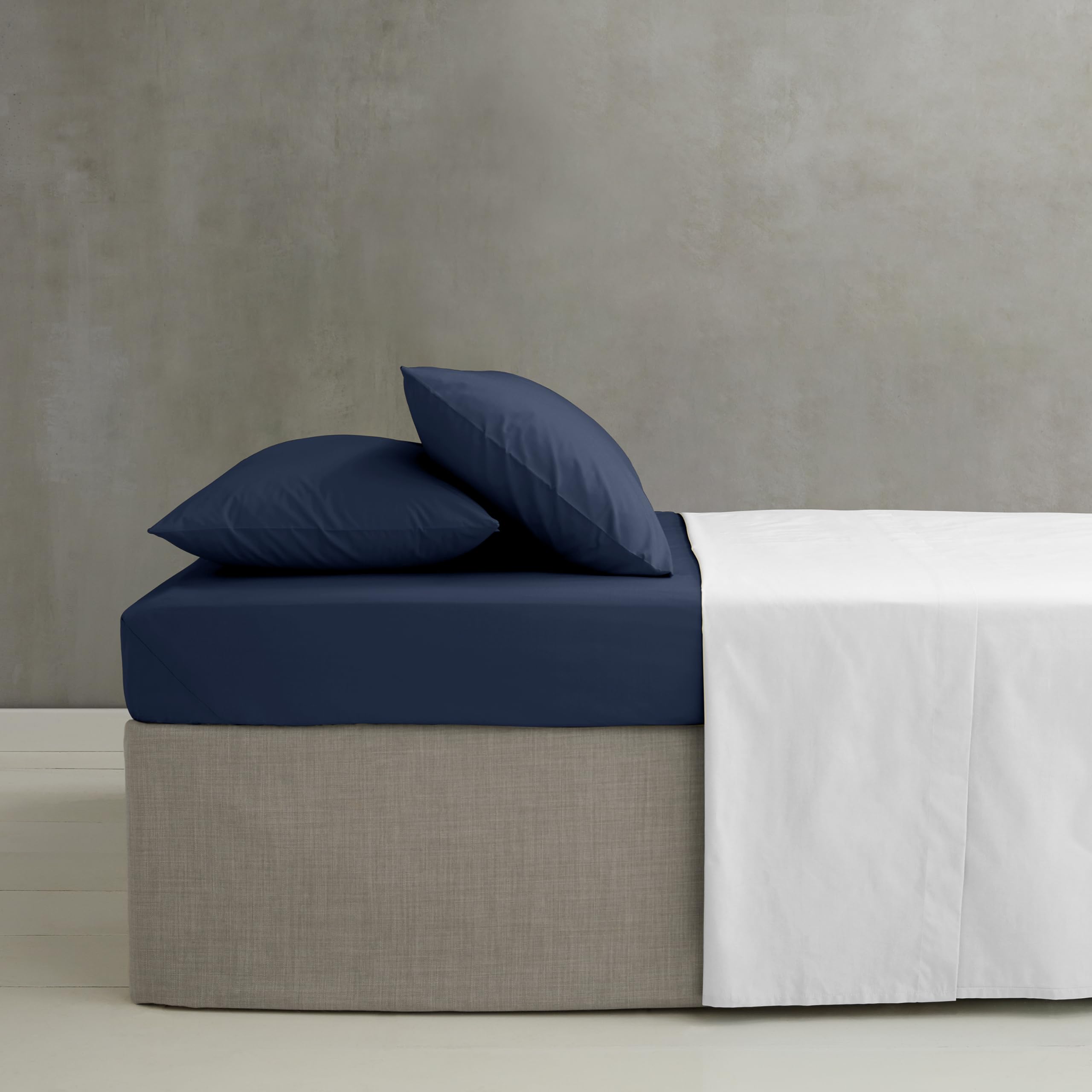 Catherine Lansfield Easy Iron Percale Combed Single Fitted Sheet Navy Blue