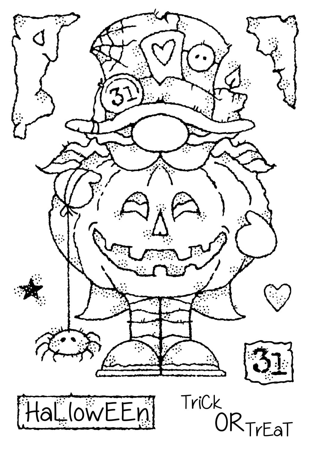 Woodware Clear Singles Mad Hatter Gnome 4 in x 6 in Stamp Set