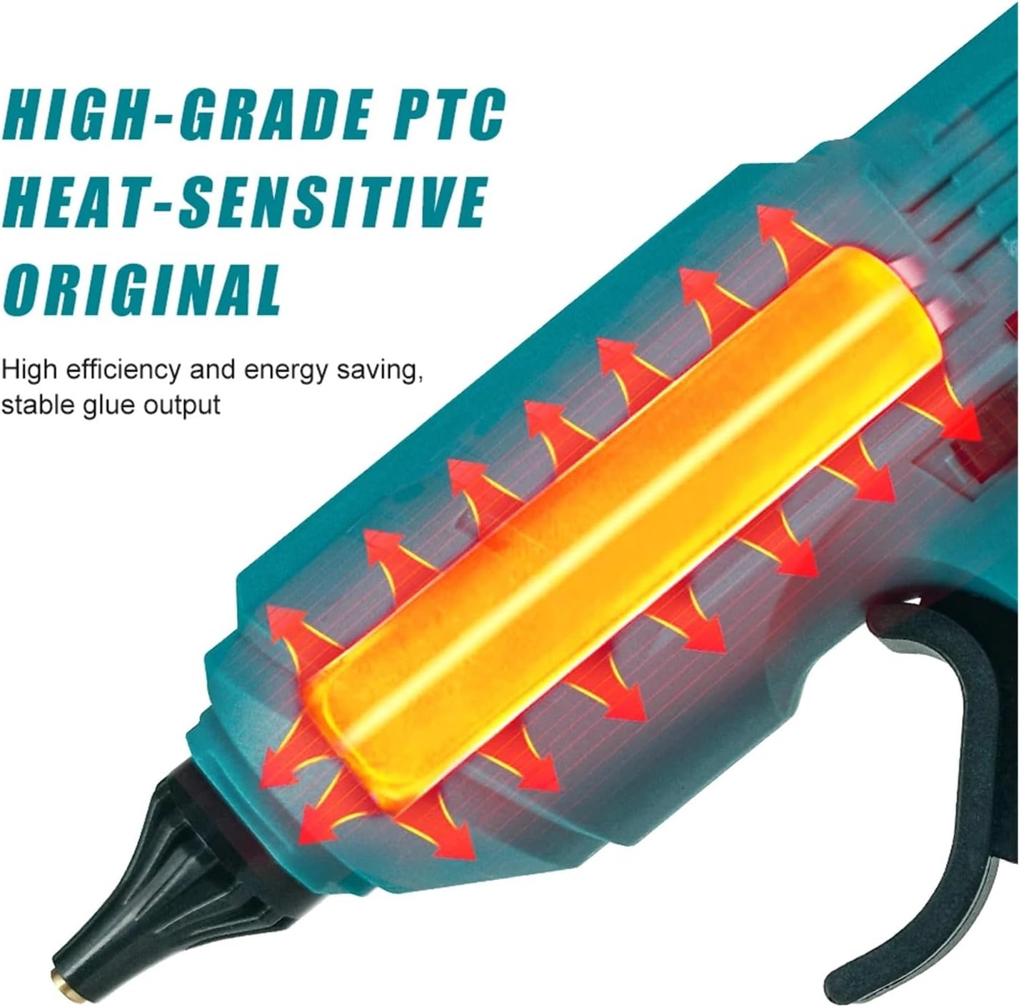 Hot Glue Gun Electric Hot Melt Glue Gun for 18V Battery Cordless Electric Glue Grab 11mm Glue Stick Hot Melt Welding Air Gun for DIY Arts, Crafts and Quick Repairs(B)