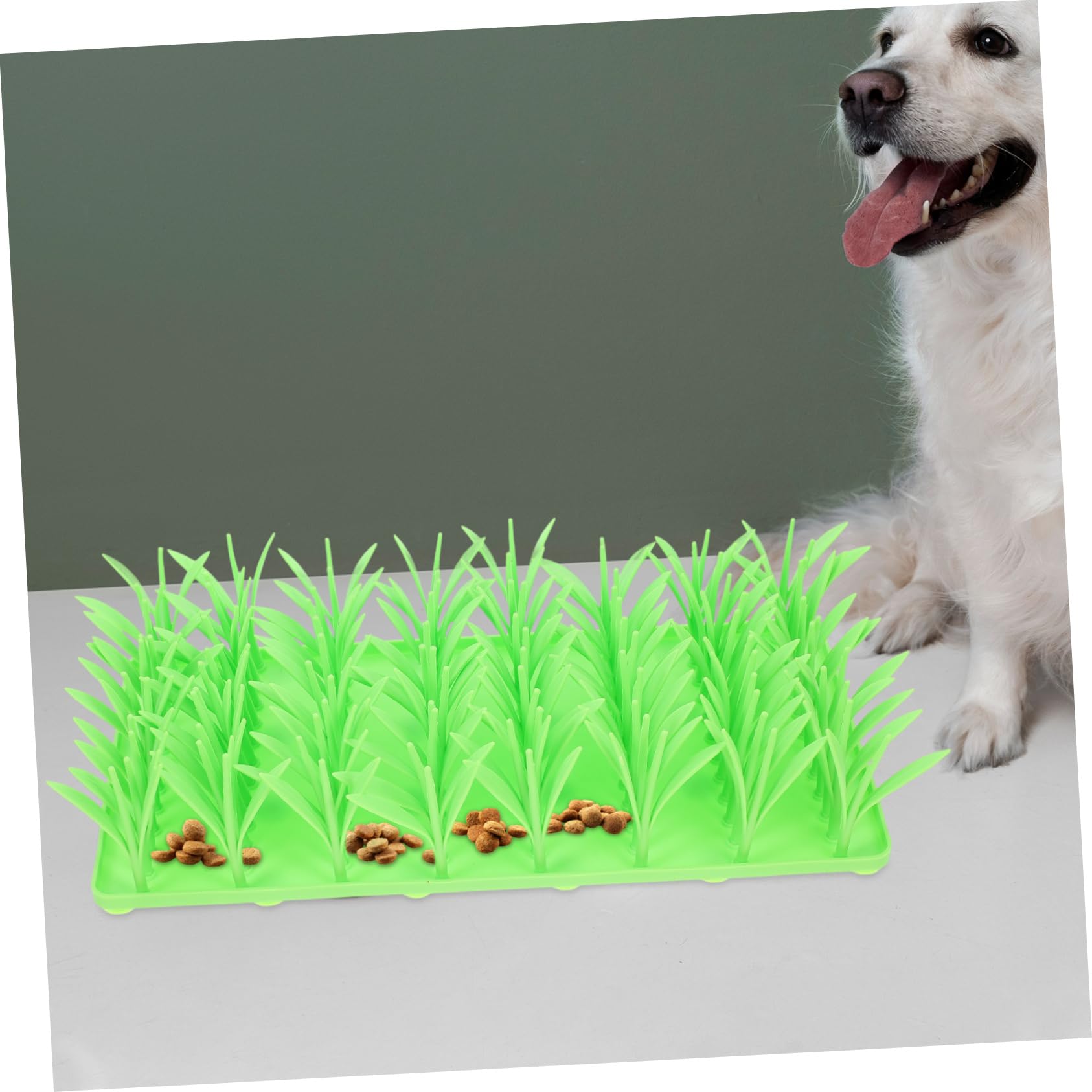 Interaktive Katzen Hundenapfmatte Silikon mit Grasdesign, rutschfest