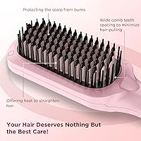 Vista 4 de Cepillo alisador de cabello, cepillo para alisar el cabello iónico negativo de calentamiento rápido de 30 segundos, voltaje global, 16 modos