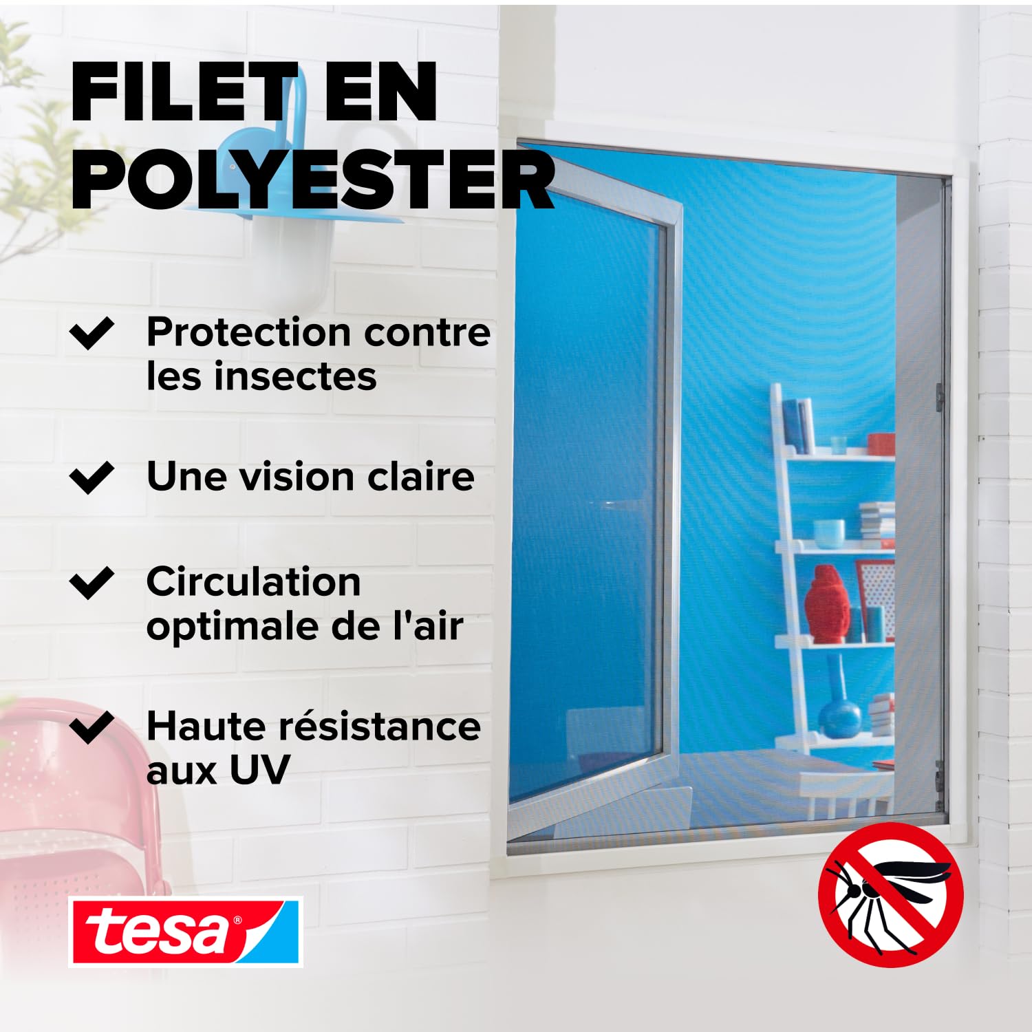 Tesa INSECT STOP Moustiquaire Auto-agrippante Premium 2x 120x240cm Anthrac.