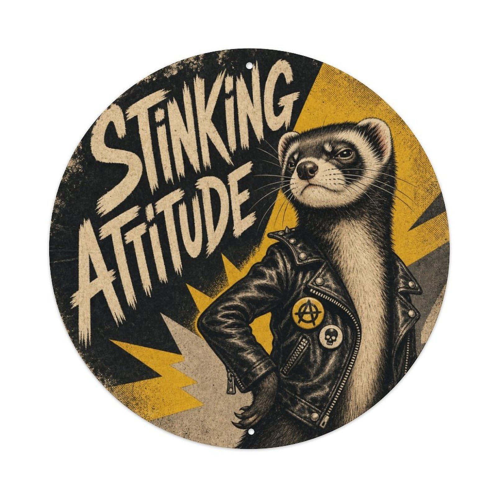 Classic Polecat Woodland Wildlife Bold Attitude Vintage Metal Tin Sign