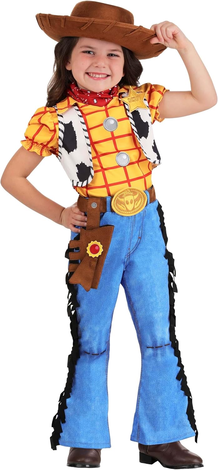 Disney Toy Story Woody Toddler Costume for Girls with Hat, Belt, Holster, Scarf & Badge - Officially Licensed