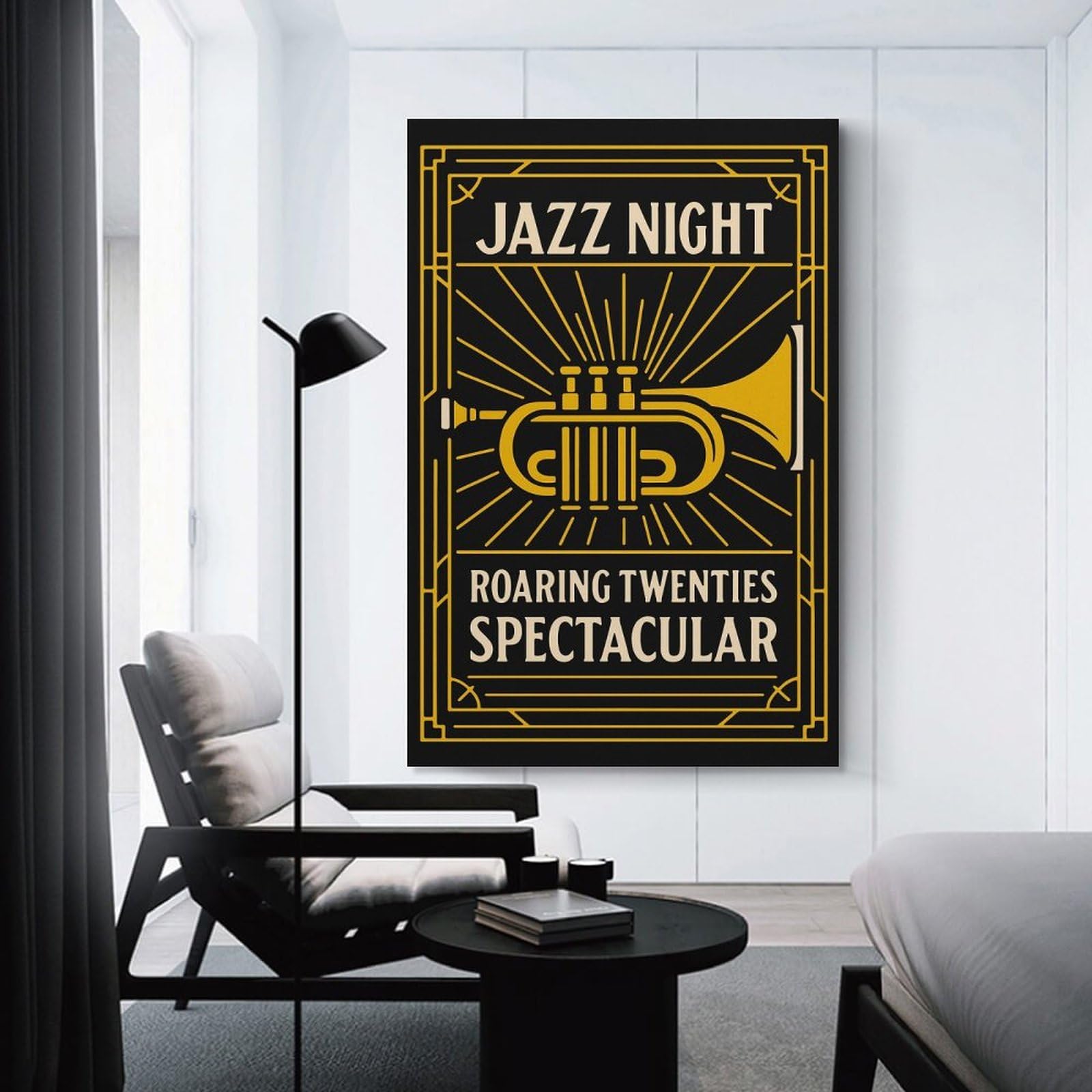 Junmoney Jazz Night Roaring Twenties Spectacular Wall Art Print, 08x12inch(20x30cm), for Lounge Decor, Bedroom Walls Or Flats, Decorative Artwork for Empty Walls