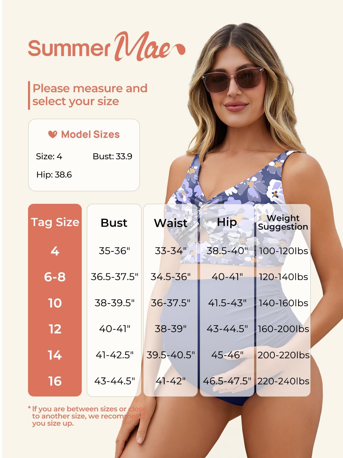 Summer Mae Twist Maternity Bikini Two Piece Pregnancy Swimsuits Cutout Bathing Suit High Waisted Ruched Swimwear