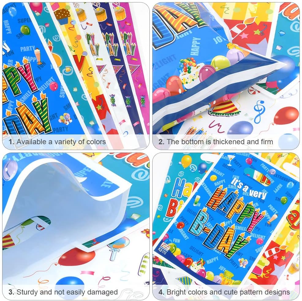 flintronic Lot de 30 sacs cadeaux, colorés, sacs d'anniversaire pour enfants, en plastique - Analyse des détails et conception