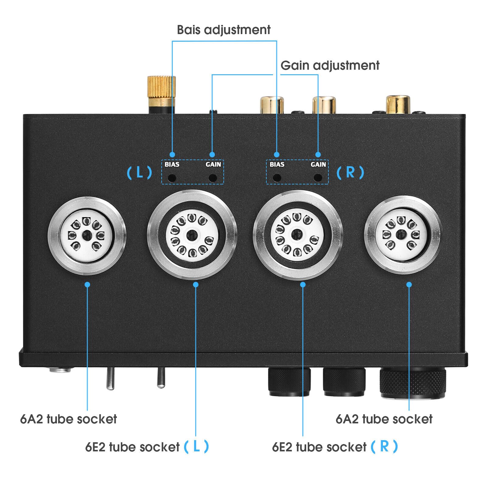 Preamplificador de tubo HiFi 6E2 Phono Preamplificador para tocadiscos MM/MC Amplificador de auriculares