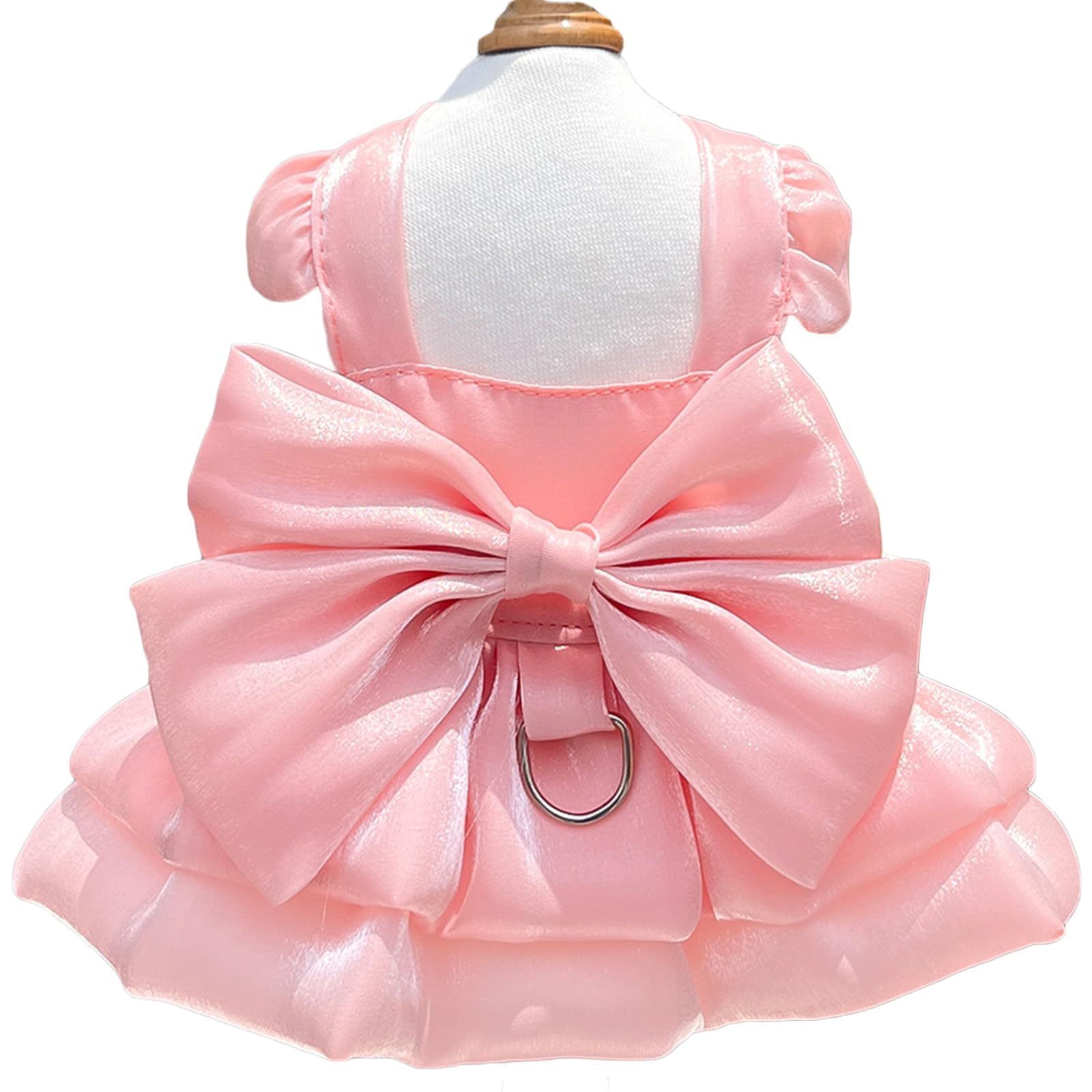 Dog Dress for Small Girl Dogs Cat Dresses for Cats Only Pink Pet Dresses with Bow Decor Cute Summer Girl Dog Skirts,Sleeveless Small Chihuahua Yorkie