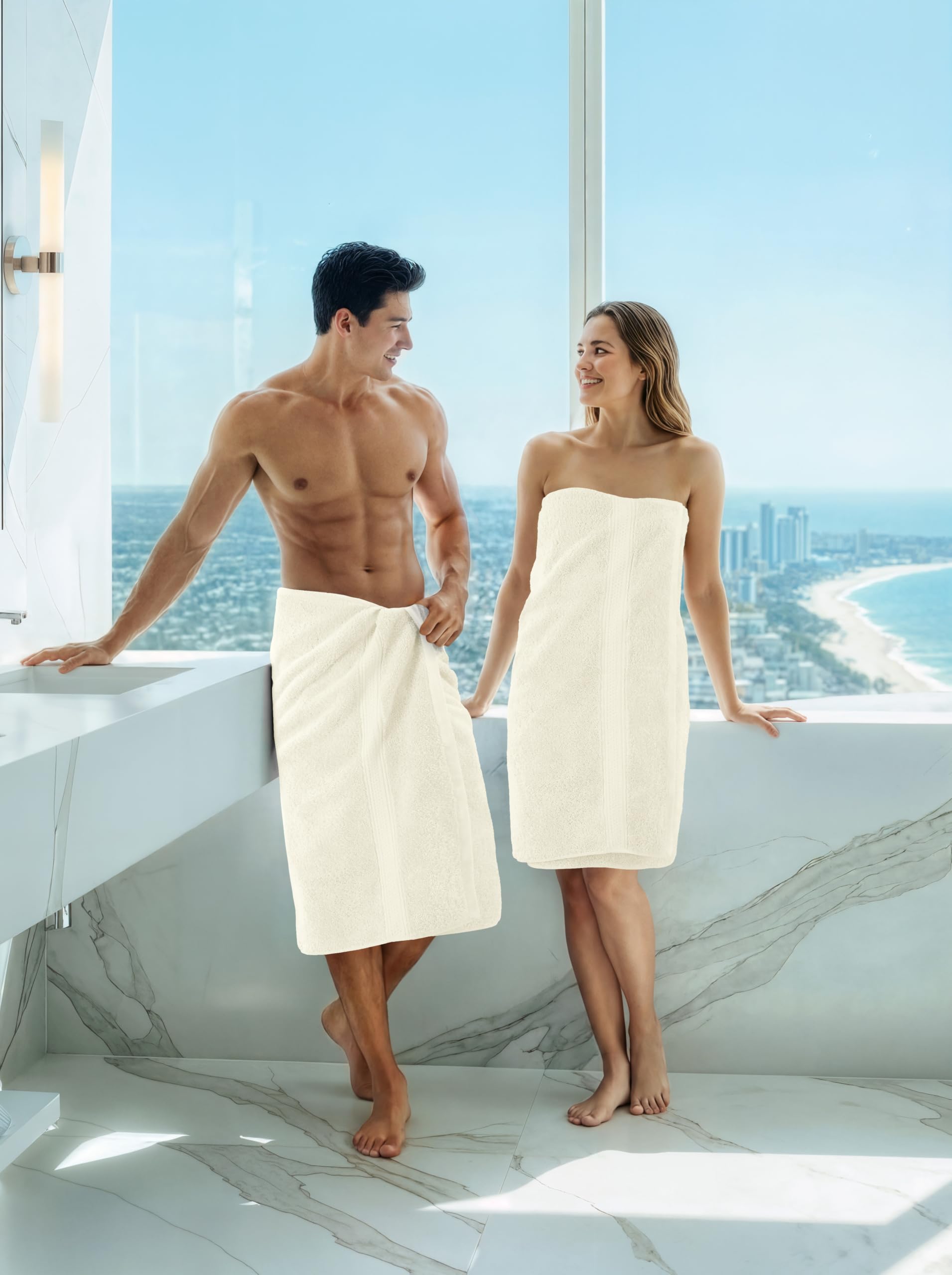 Utopia Towels Premium-Badetücher, 68 x 137 cm, 100% ringgesponnene Baumwolle, 600 g/m², leichte und sehr saugfähige, schnell trocknende Handtücher, perfekt für den täglichen Gebrauch, Elfenbein, 4