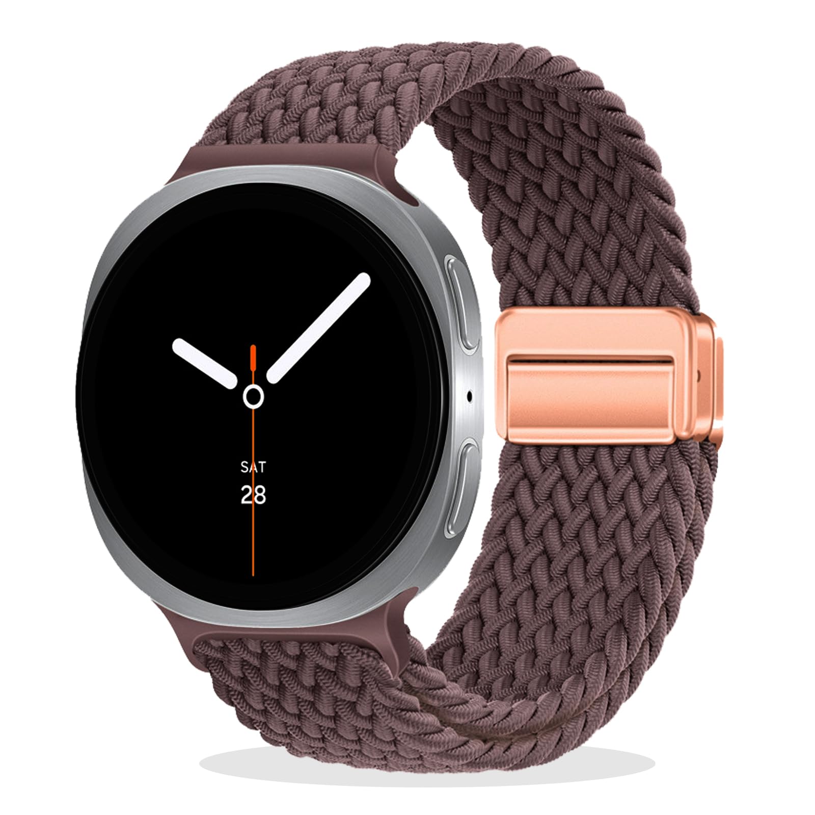 ZXgomg Magnetic Braided Strap Compatible with Samsung Galaxy Watch 8 Strap 40mm 44mm/Watch 8 Classic 46mm Men Women, No Gap One Click Nylon Elastic Sport band for Samsung Galaxy Watch8 Classic