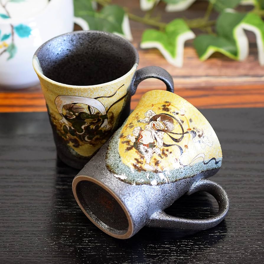 新品 九谷焼 ペアマグカップ 風神雷神 Amazon.co.jp: 和座の蔵 おしゃれ マグカップ ペア セット