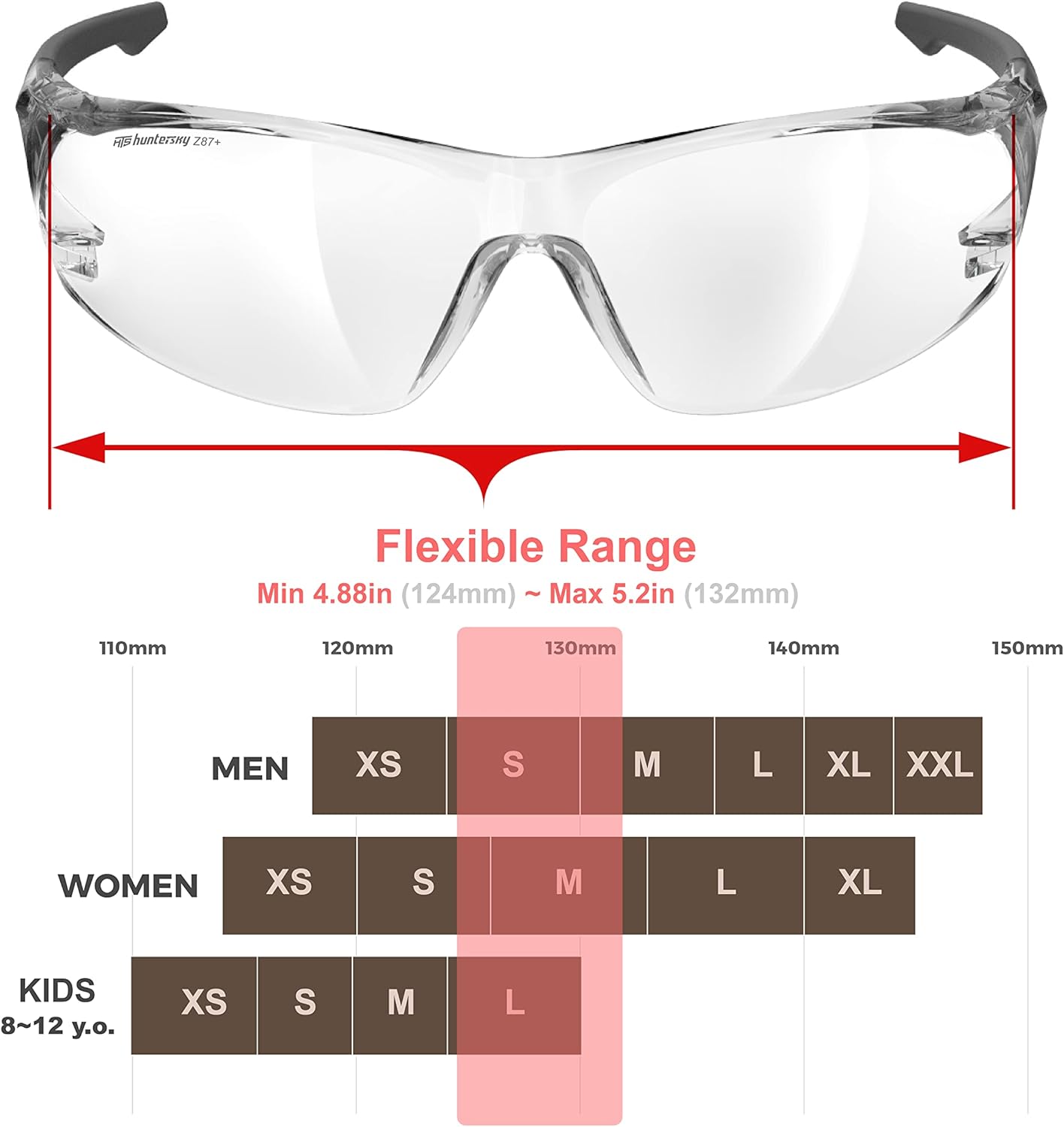 ANSI Z87.1 Anti-Fog Wrap-Around Clear Safety Glasses, Pickleball lab chemistry goggles with Scratch Resistant - Image 5