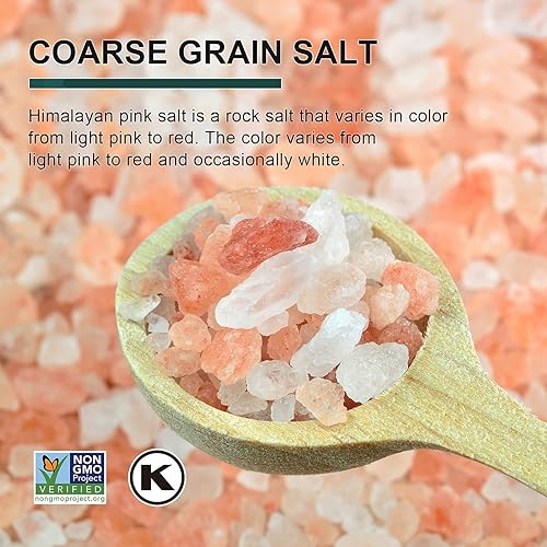 Miniatura 3 de Soeos Sal rosa del Himalaya 39 onzas 24lbs sin OMG Kosher grano curso nutrientes y minerales densos para la salud sal rosa de cristal puro gourmet