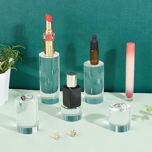 Miniatura 5 de BENECREAT 5 unidades de bloque de exhibición de acrílico transparente de 1.21.62.43.24 pulgadas, cilindro redondo, soporte de pedestal para