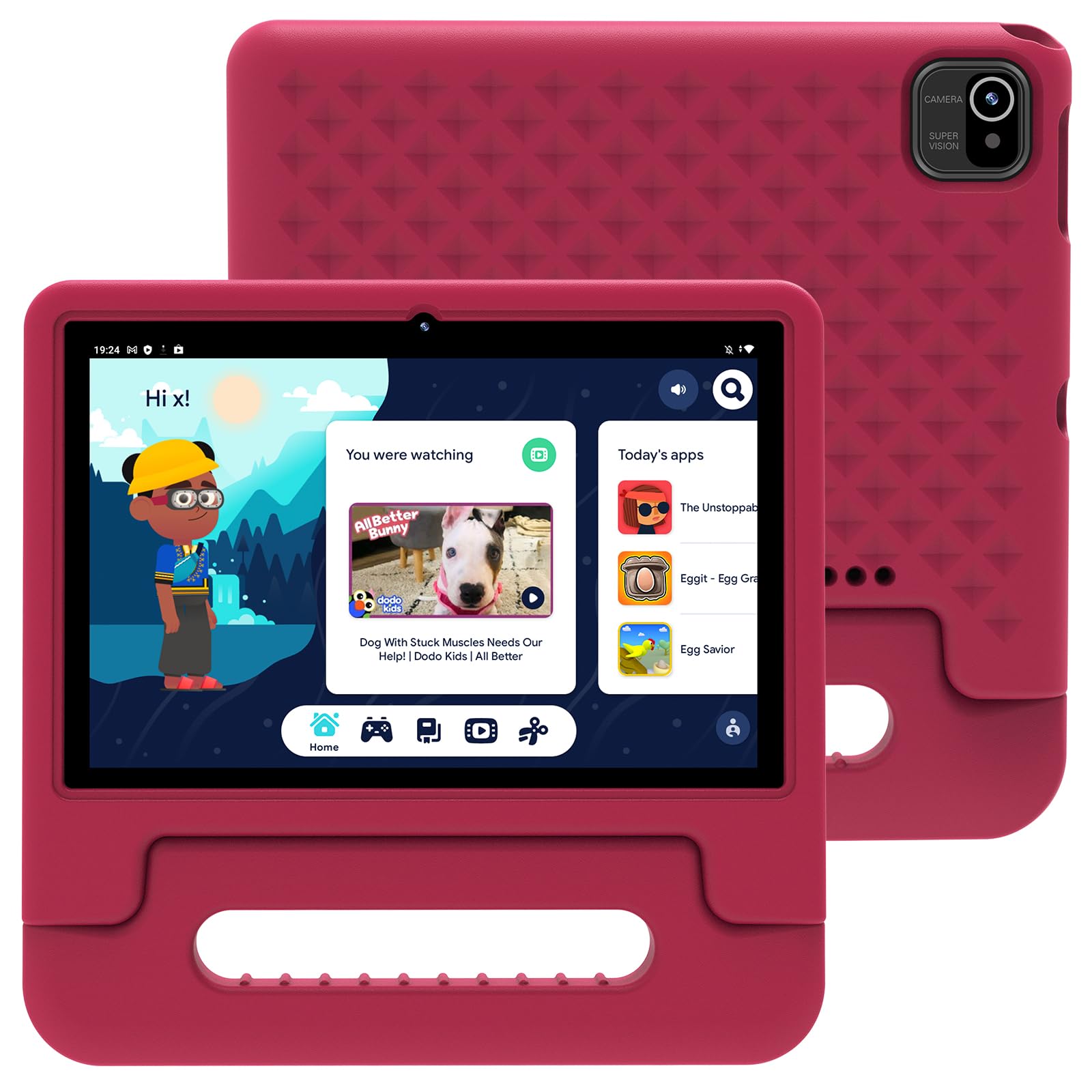 10.1" Kids Tablet with Android 13, 1280x800 IPS HD Display, 32GB Storage, 5000mAh, Dual Camera, Parental Controls, WiFi &amp; Bluetooth, Gift for Kids (Pink)