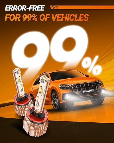 Miniatura 7 de SEALIGHT Bombillas LED antiniebla XF3A 880885 o DRL, 10000LM 6500K blanco frío, 600% súper brillo 893 899, rendimiento de disipación de calor ultra