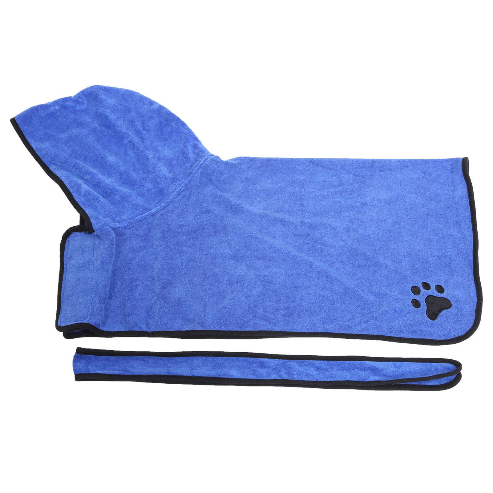 Accappatoio per animali in fibra con cintura, asciugamano per (XL) | Accappatoio per cani con cappuccio, realizzato in tessuto di fibra assorbente, dotato di cintura regolabile e chiusura al