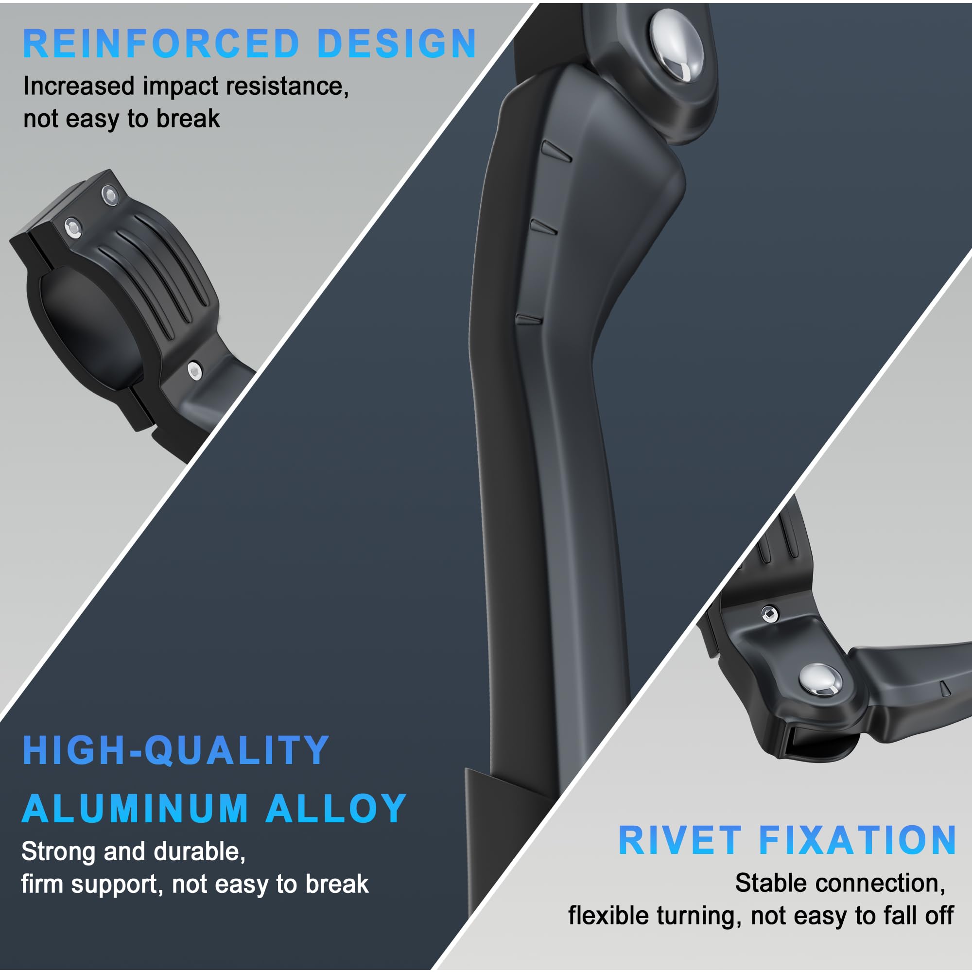 Bike Kickstand for 26-29 Inch Adult Bicycle, Adjustable Aluminum Bicycle Kickstand, Sturdy and Non-slip Kick Stand for Mountain/Road/E-Bike