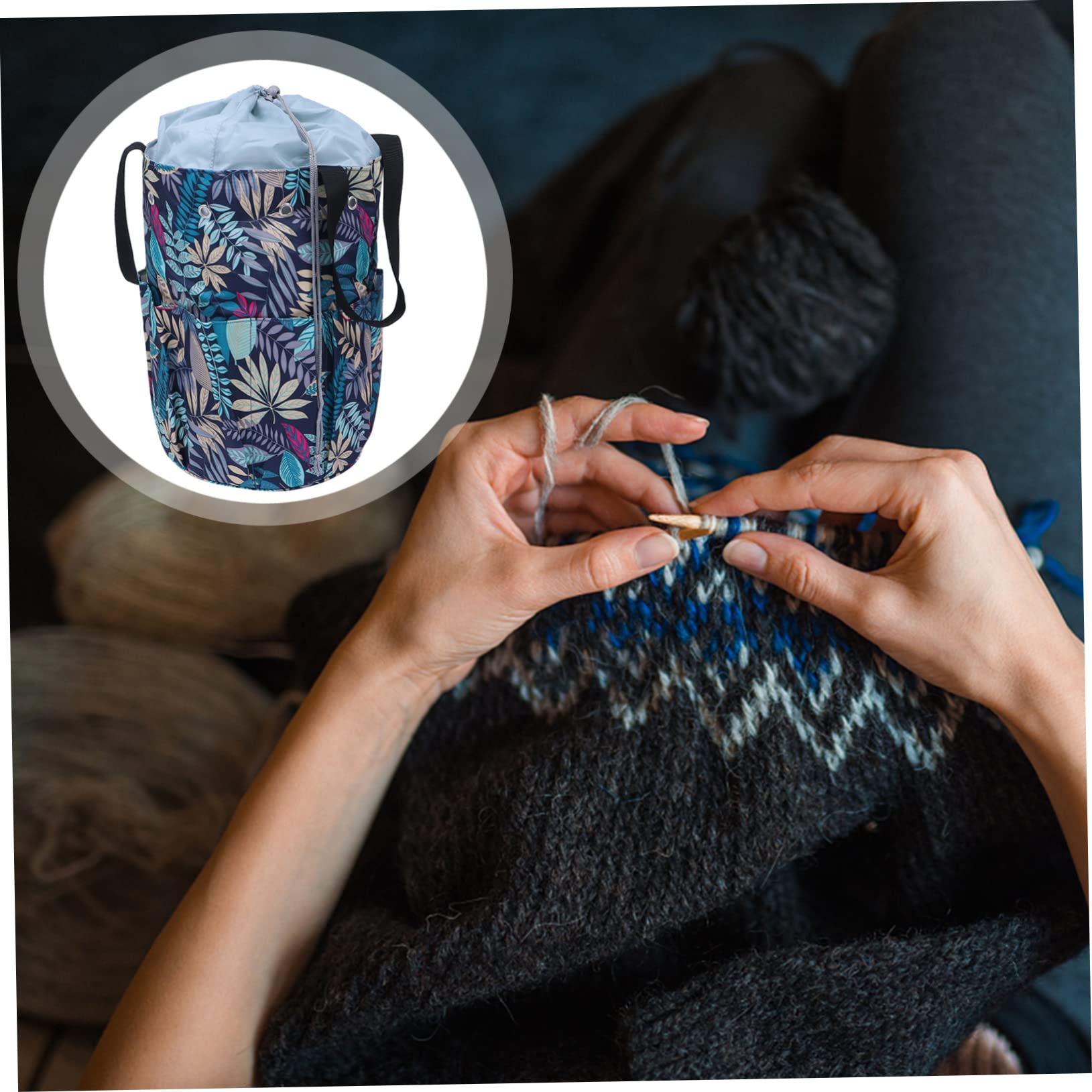 NUOBESTY 1pezzi Borsa Organizer Multifunzionale Oxford Per Lana Uncinetto e Accessori Creativi Design Pratico e Leggero Per e Appassionati Fai Da Te
